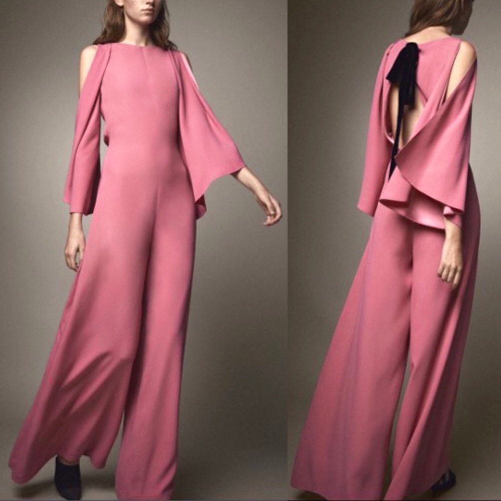 Massimo Dutti Jumpsuit With Sleeve Pleat Details